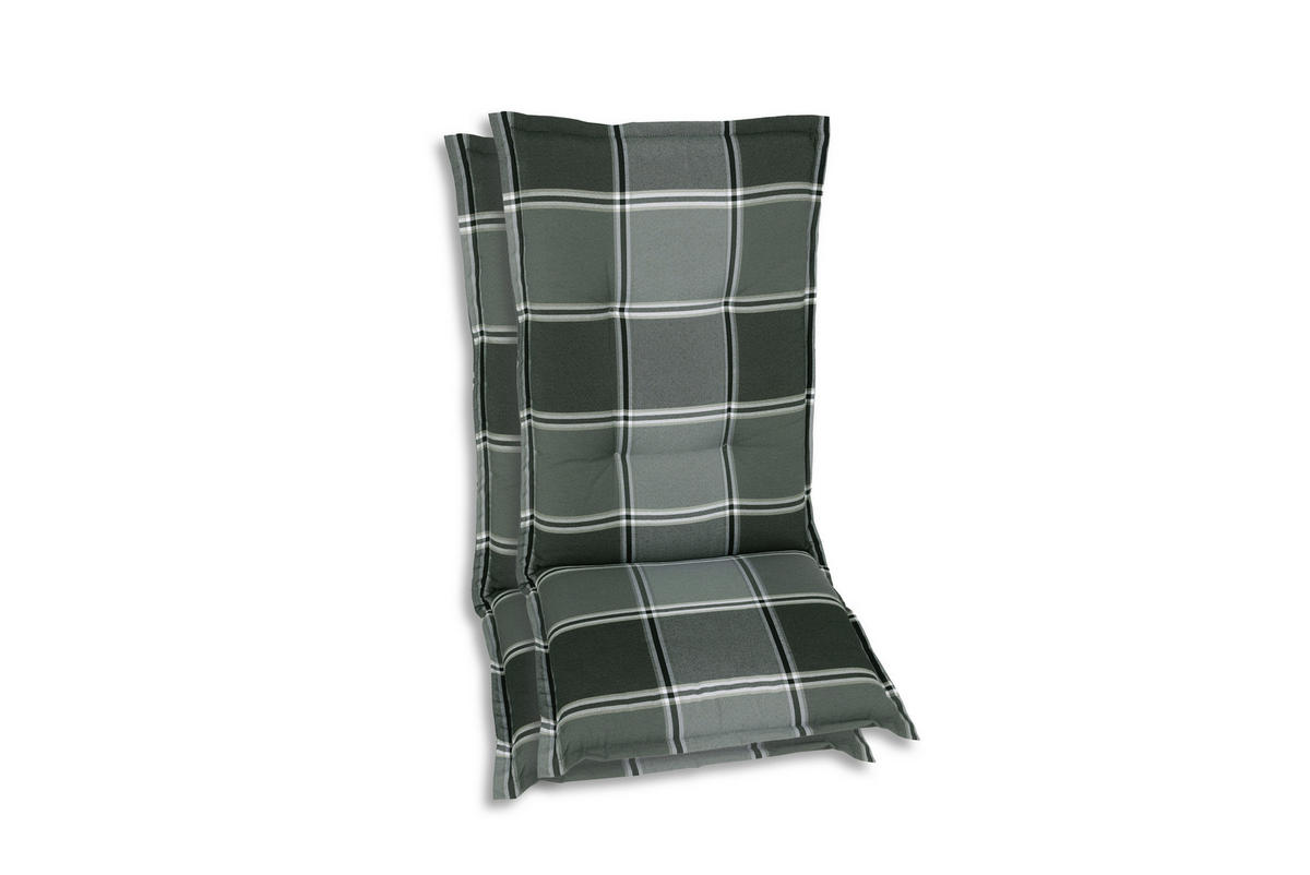 SESSELAUFLAGENSET Karo  - Grau, Basics, Textil (50/9/120cm)