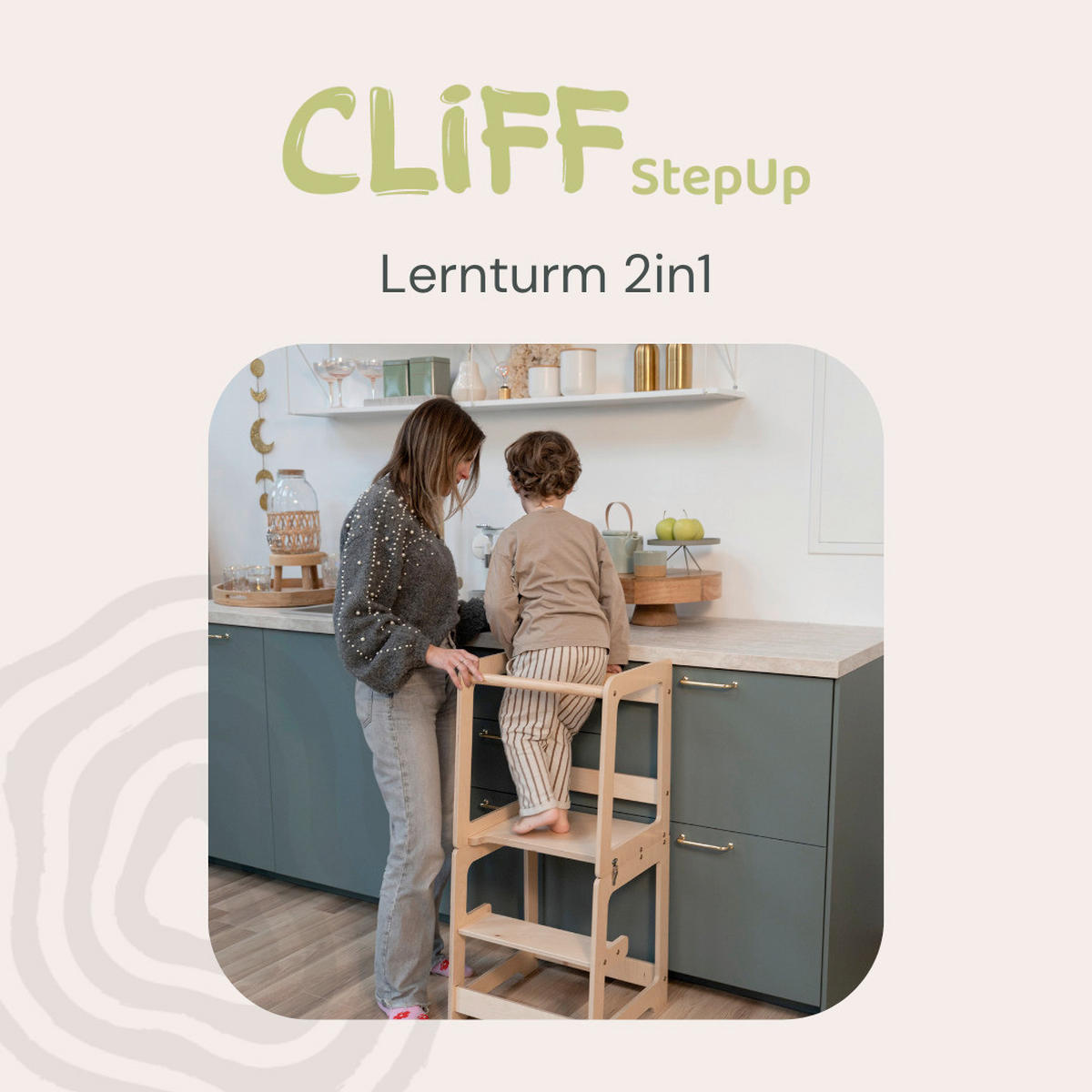 LERNTURM  - Birkefarben, Basics, Holz (40/35/90cm) - CLIFF