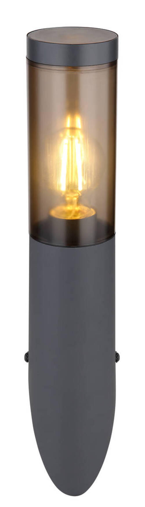 VÄGGLAMPA FÖR UTOMHUS - antracit, Design, metall/plast (7,6/40cm) - Globo