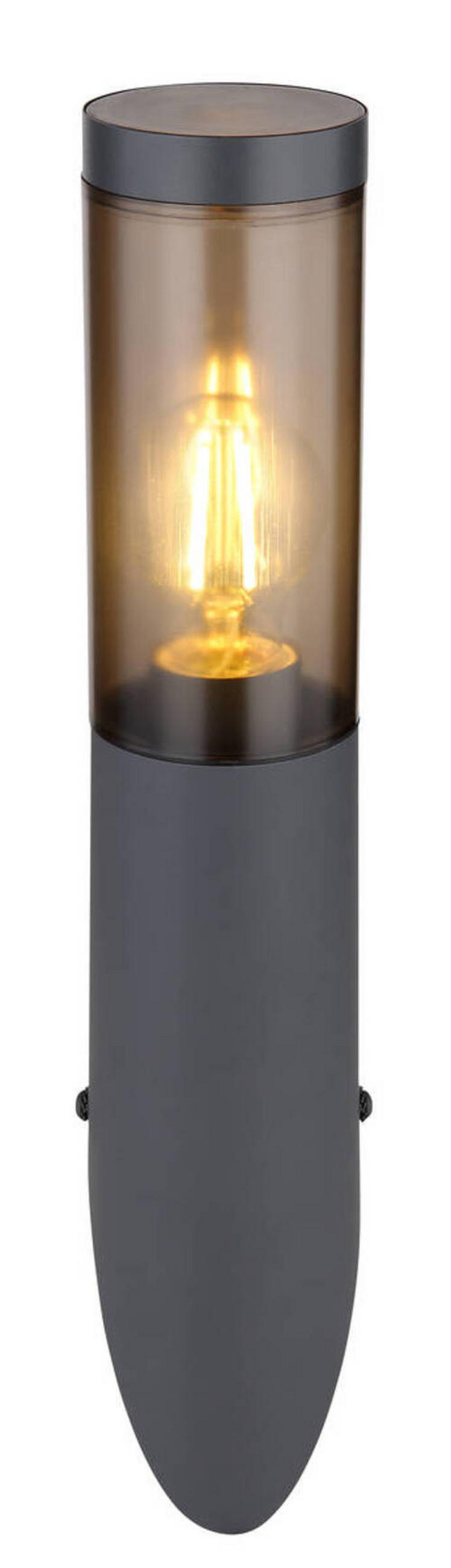 VÄGGLAMPA FÖR UTOMHUS - antracit, Design, metall/plast (7,6/40cm) - Globo