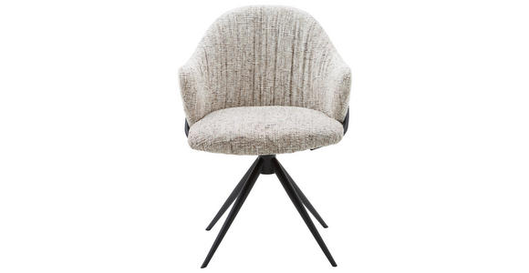 ARMLEHNSTUHL  in beflockt  - Taupe/Anthrazit, Design, Textil/Metall (57/84/44,5cm) - Belluti