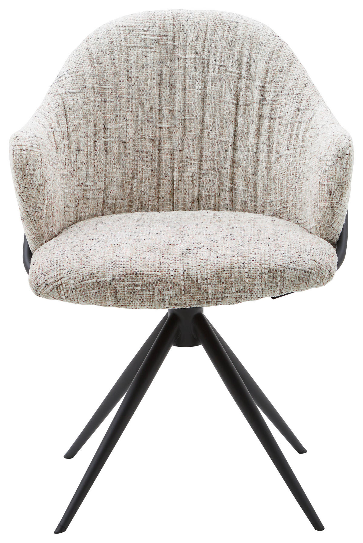 ARMLEHNSTUHL  in beflockt  - Taupe/Anthrazit, Design, Textil/Metall (57/84/44,5cm) - Emilio Belluti