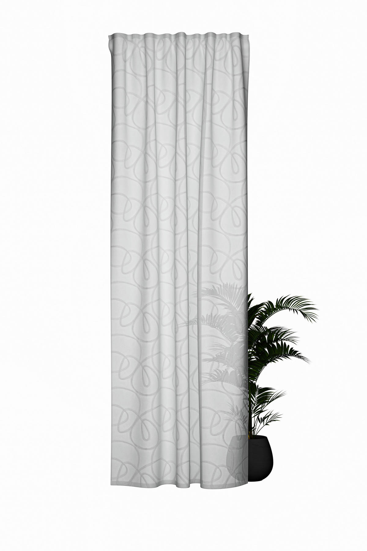 SCHLAUFENVORHANG halbtransparent  - Weiß, Basics, Textil (135/245cm) - Fuggerhaus