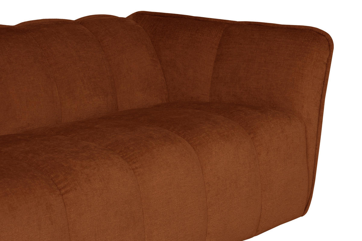ECKSOFA LIVOLI in Chenille Rostfarben  246/160 cm  - Rostfarben/Schwarz, Design, Textil (246/160cm) - MID.YOU
