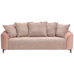 3-SITZER-SOFA  in Cord, Velours Rosa  - Schwarz/Rosa, KONVENTIONELL, Textil/Metall (228/84/99cm) - Carryhome