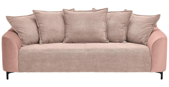 3-SITZER-SOFA  in Cord, Velours Rosa  - Schwarz/Rosa, KONVENTIONELL, Textil/Metall (228/84/99cm) - Carryhome