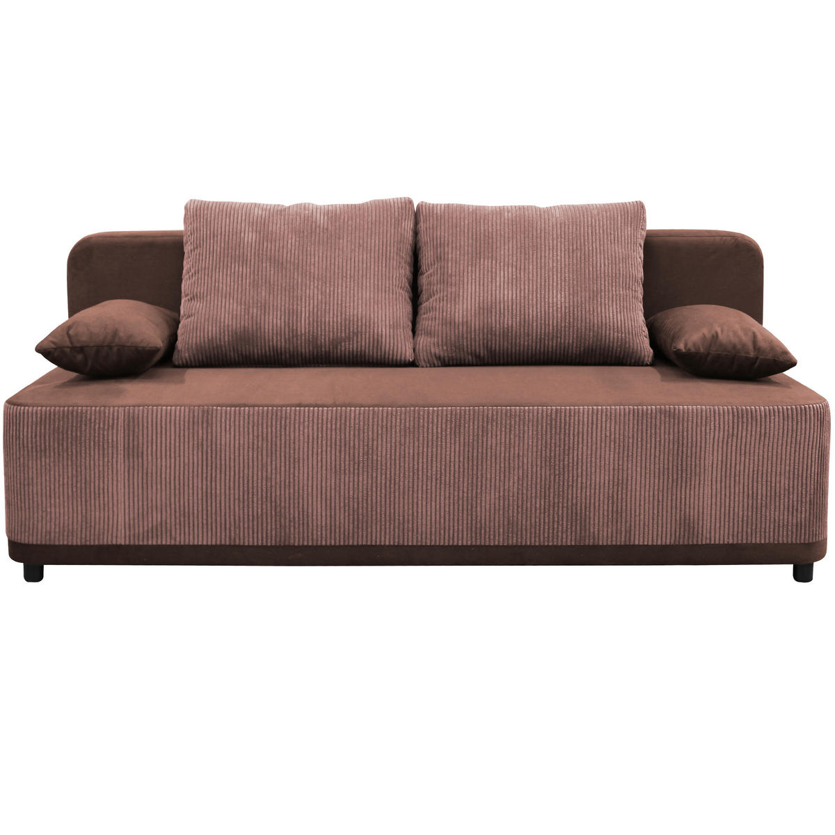 SCHLAFSOFA Velours Koralle  - Koralle/Schwarz, Design, Kunststoff/Textil (197/90/83cm) - MID.YOU