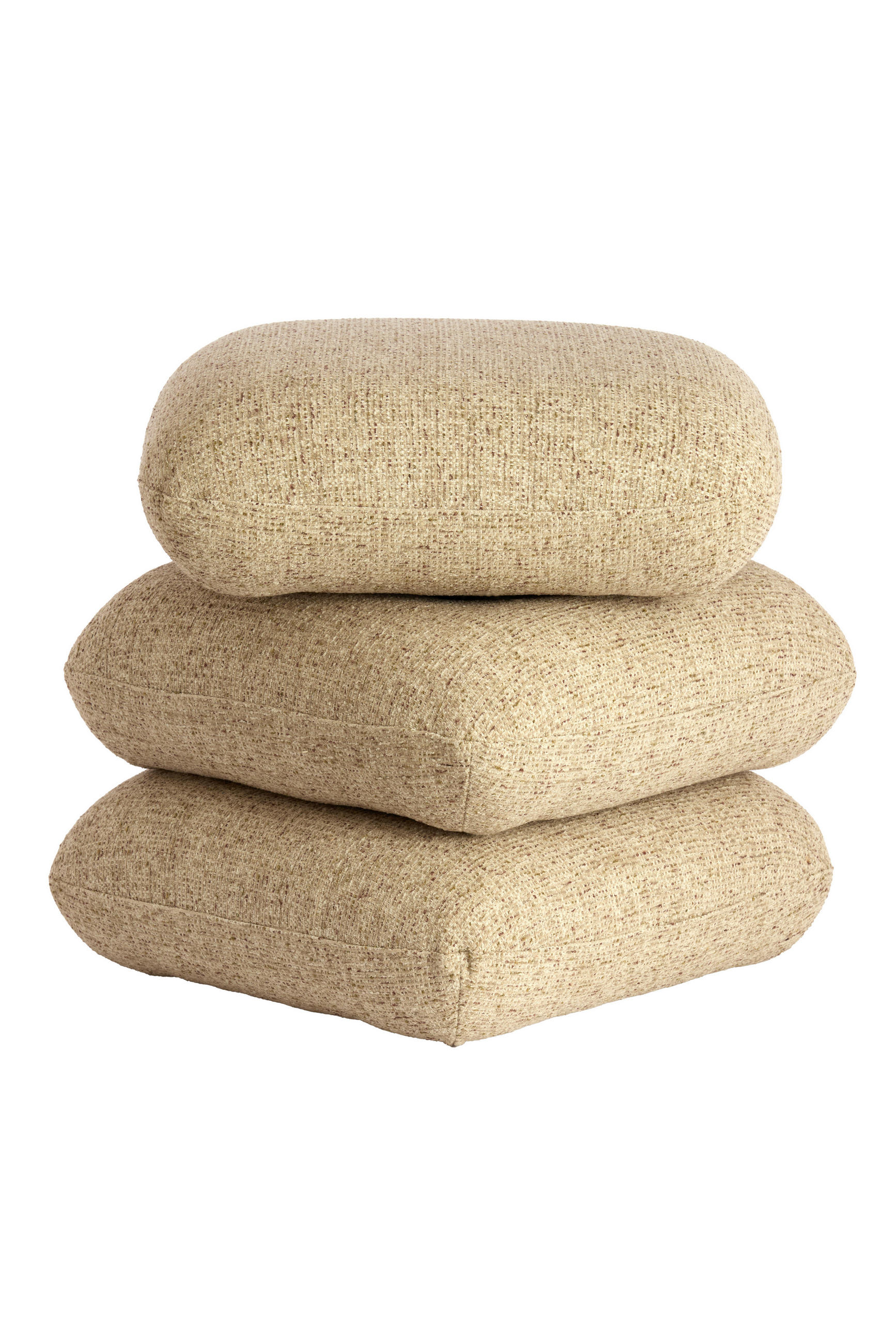 POUF LAURIE 44,5/44,5/44,5 cm  - Creme/Hellgrau, Basics, Textil (44,5/44,5/44,5cm) - Light & Living