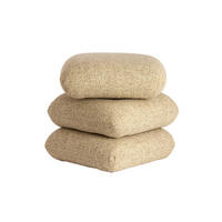 POUF LAURIE 44,5/44,5/44,5 cm  - Creme/Hellgrau, Basics, Textil (44,5/44,5/44,5cm) - Light & Living