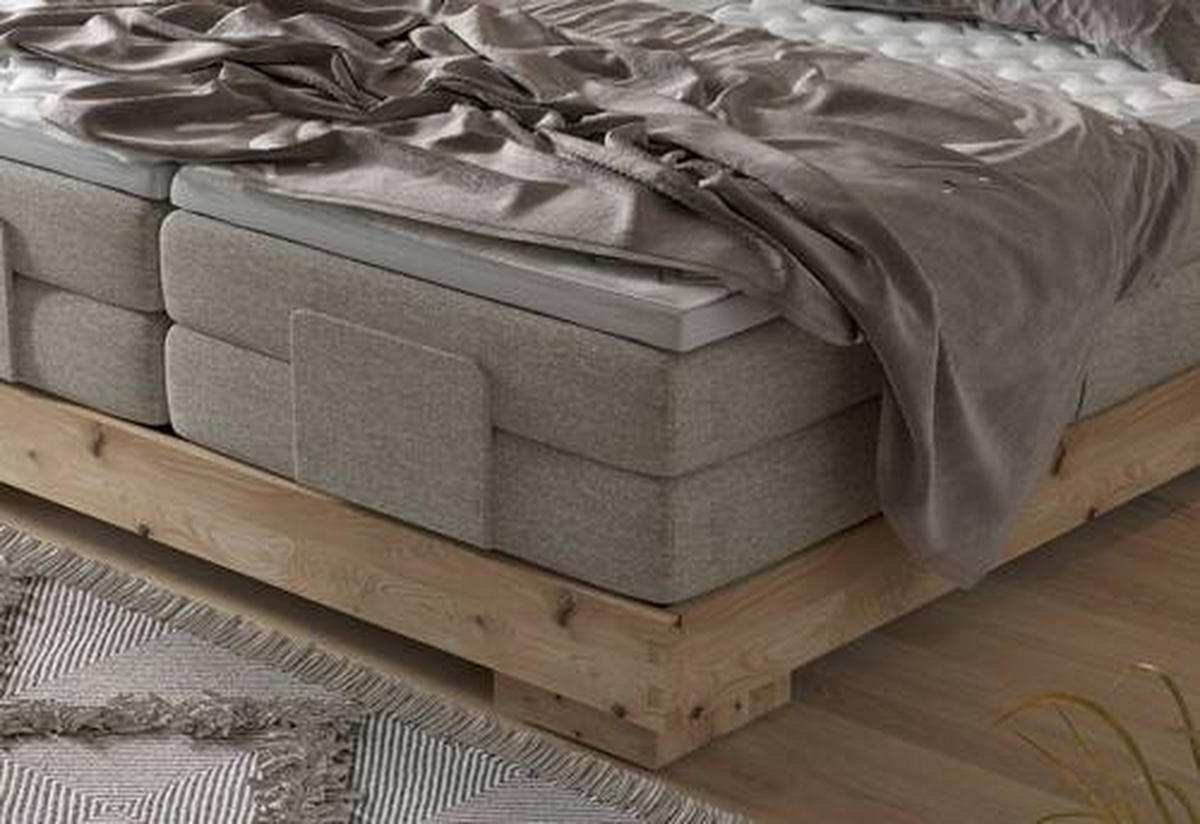 BOXSPRINGBETT 160/200 cm  in Eichefarben, Olivgrün  - Eichefarben/Olivgrün, Natur, Holz/Holzwerkstoff (160/200cm) - Valnatura