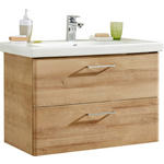 WASCHTISCHKOMBI 82 cm  - Chromfarben/Eichefarben, KONVENTIONELL, Keramik/Holzwerkstoff (82cm) - Xora