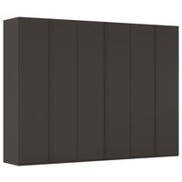 DREHTÜRENSCHRANK 301/235/61 cm,  in Graphitfarben, 6-türig  - Graphitfarben, Basics, Holzwerkstoff/Metall (301/235/61cm) - Novel