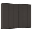 DREHTÜRENSCHRANK 301/223/61 cm,  in Graphitfarben, 6-türig  - Graphitfarben, Basics, Holzwerkstoff/Metall (301/223/61cm) - Novel