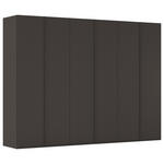 DREHTÜRENSCHRANK 301/223/61 cm,  in Graphitfarben, 6-türig  - Graphitfarben, Basics, Holzwerkstoff/Metall (301/223/61cm) - Novel