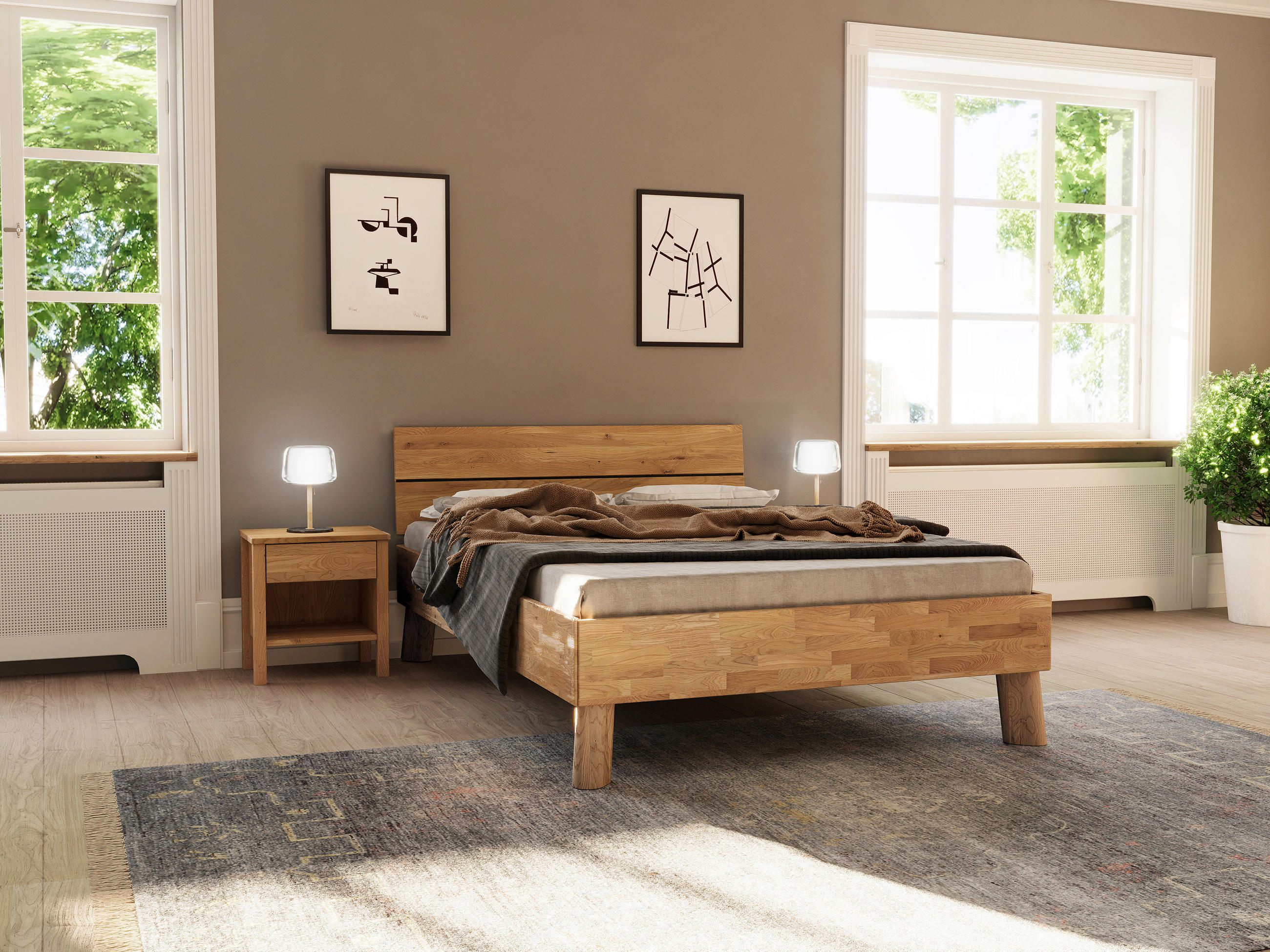 BETT 140/200 cm  in Naturfarben  - Naturfarben, MODERN, Holz (140/200cm) - MID.YOU