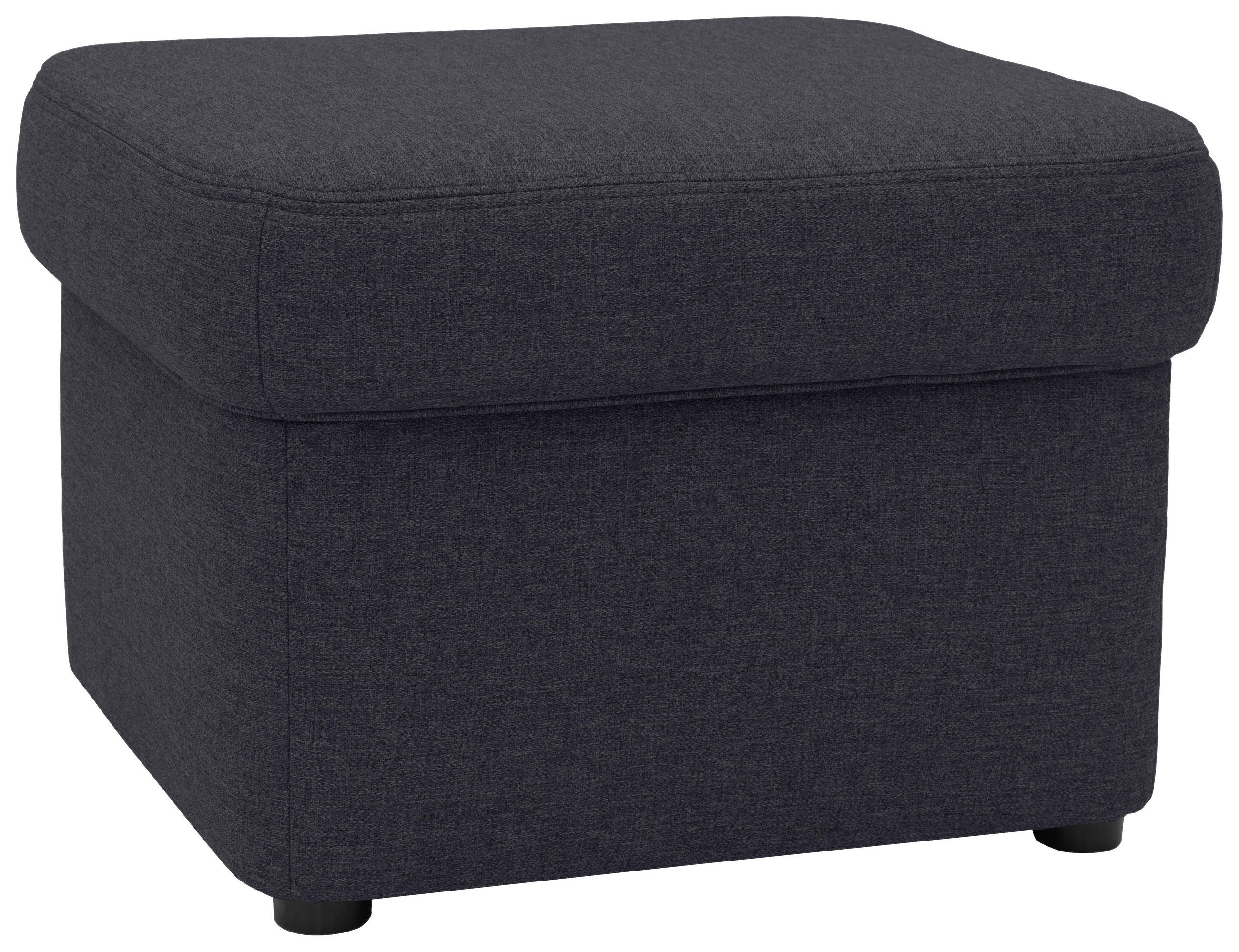 HOCKER Mikrofaser Dunkelblau  - Schwarz/Dunkelblau, KONVENTIONELL, Kunststoff/Textil (61/40/61cm) - MID.YOU