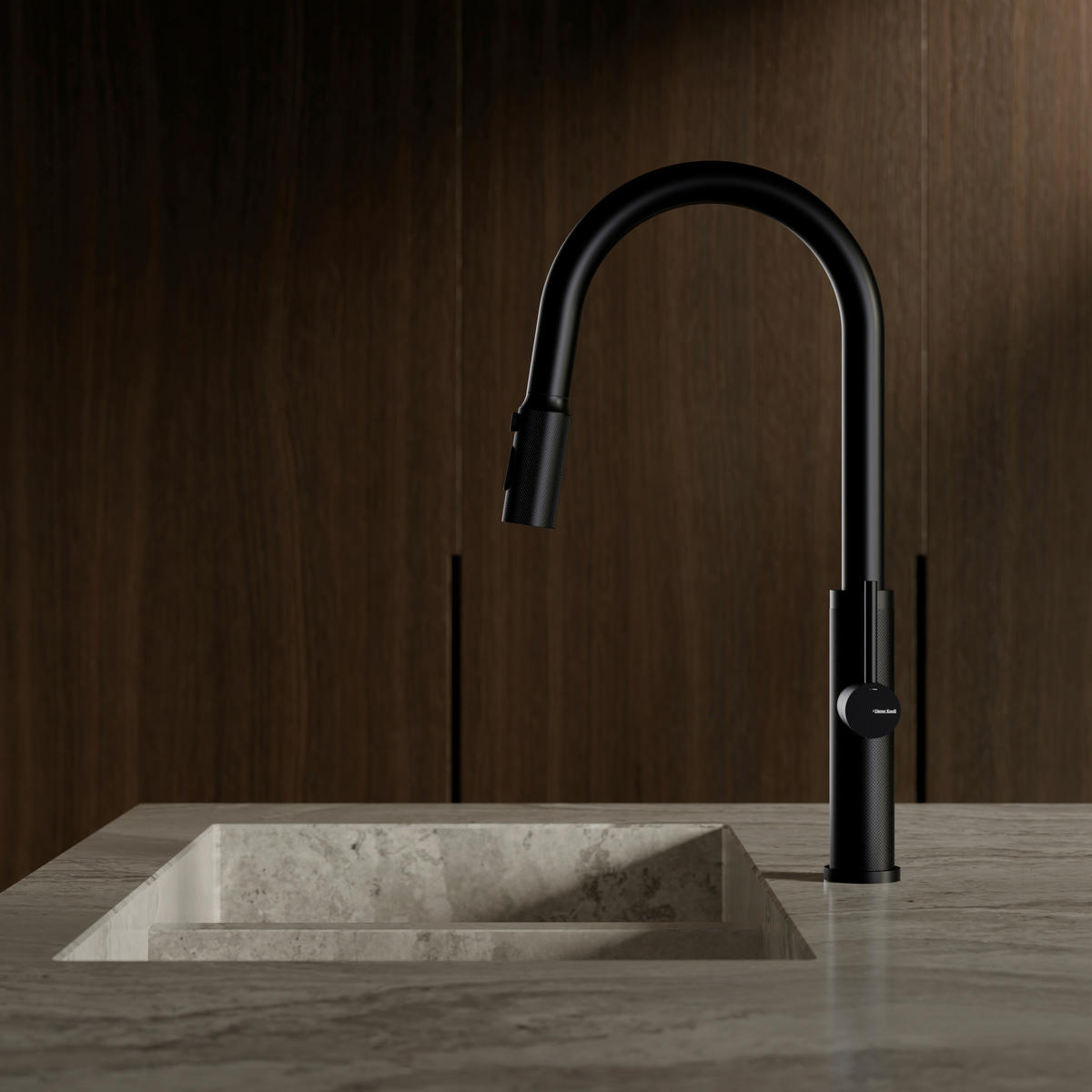 KÜCHENARMATUR  - Schwarz, Design, Metall (4,3/45,4/23cm) - Dieter Knoll