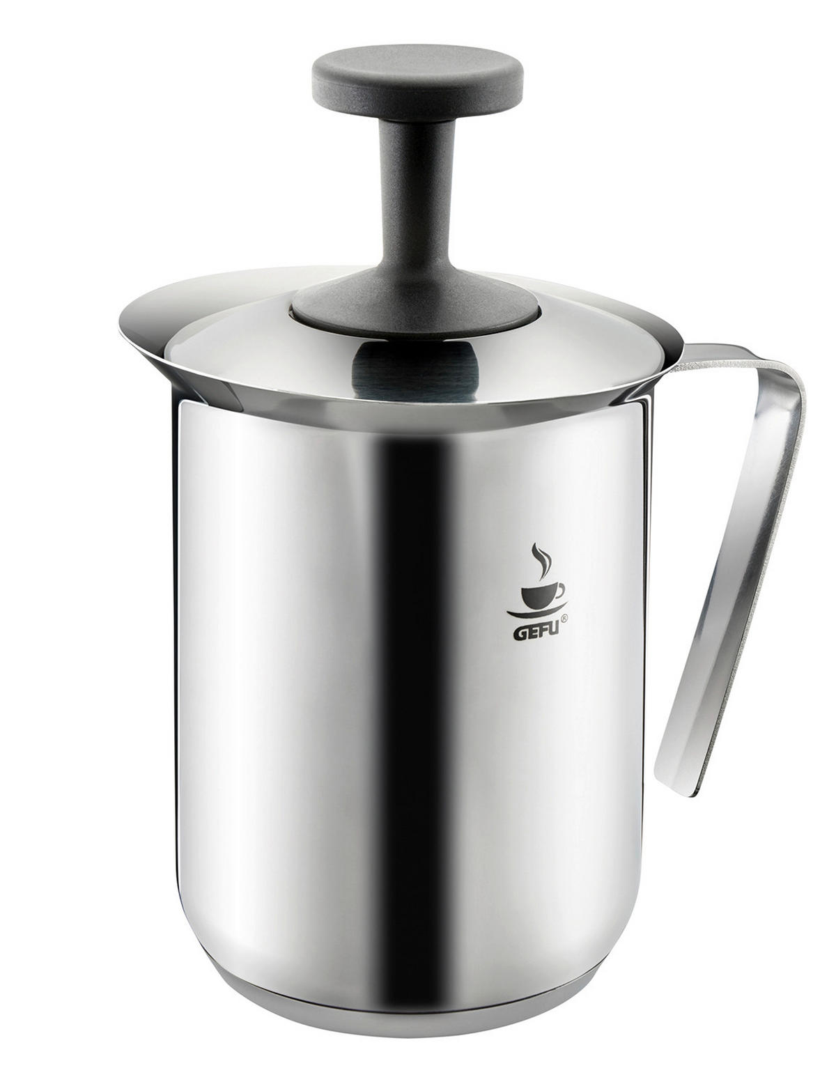 MILCHSCHÄUMER   - Edelstahlfarben/Schwarz, Basics, Kunststoff/Metall (9,8/19,5cm) - Gefu