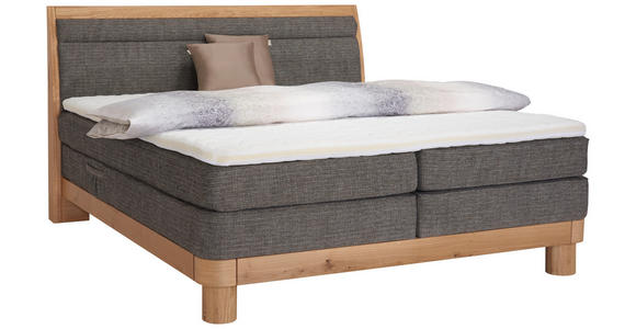 BOXSPRINGBETT 180/200 cm  in Braun, Eichefarben  - Eichefarben/Braun, Natur, Holz/Textil (180/200cm) - Valnatura