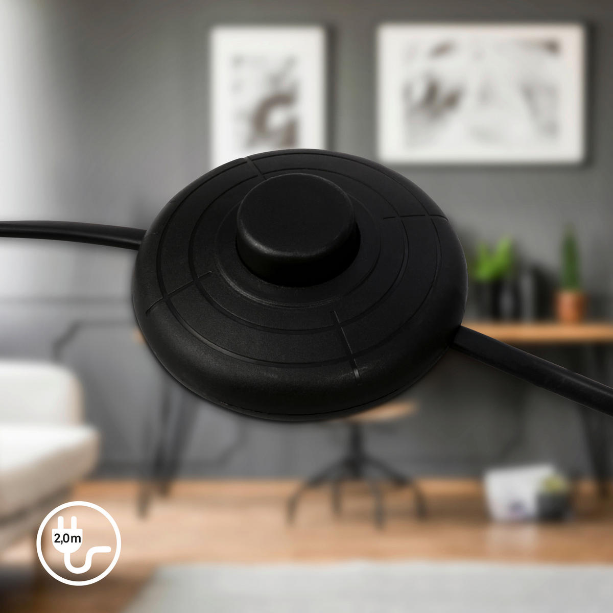 LED-STEHLEUCHTE 42.5/127.5 cm    - Schwarz, Design, Kunststoff/Metall (42.5/127.5cm)