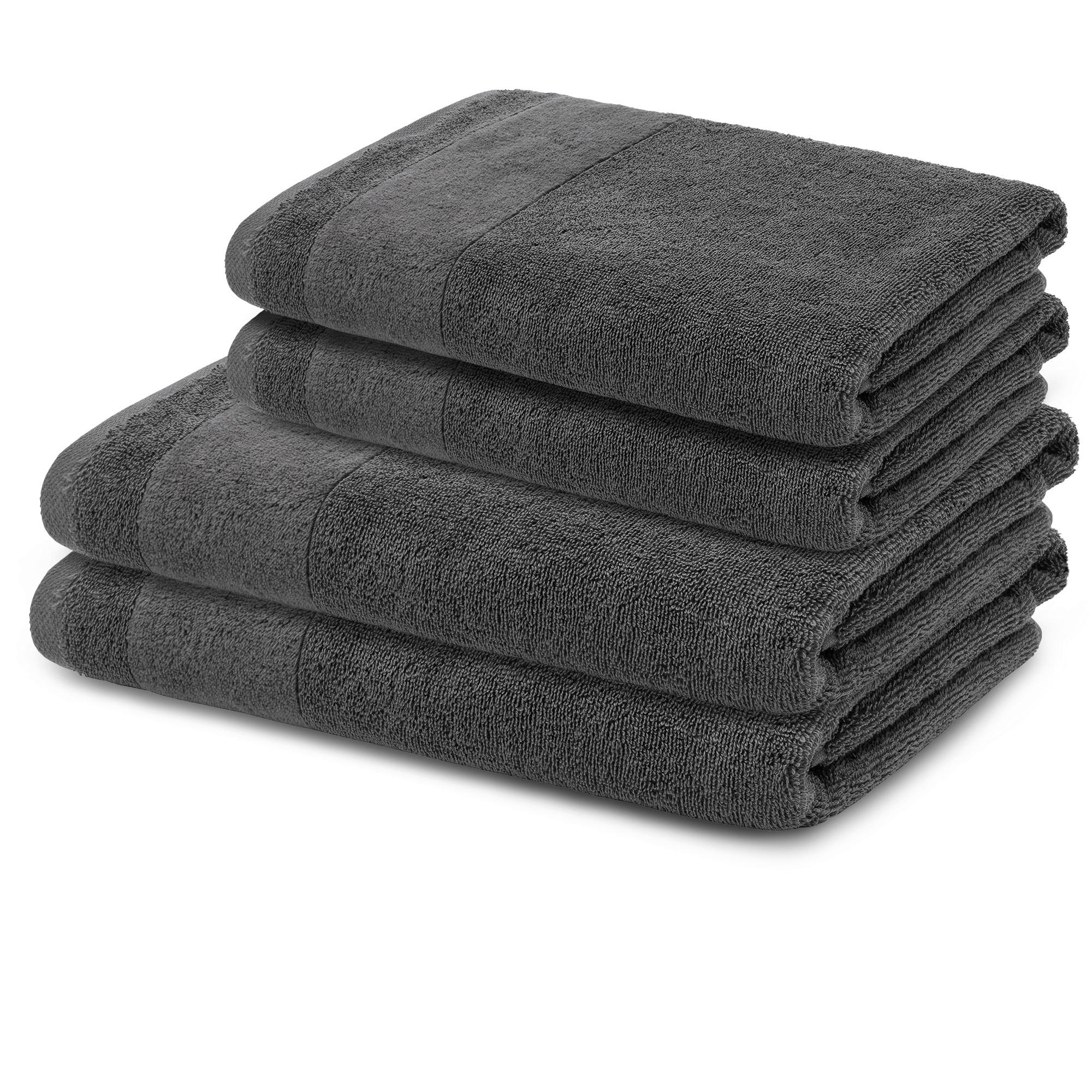 FROTTIERSET LOOKS by Wolfgang Joop Anthrazit 4-teilig  - Anthrazit, Design, Textil (50x100/70x140cm) - LOOKS by W.Joop