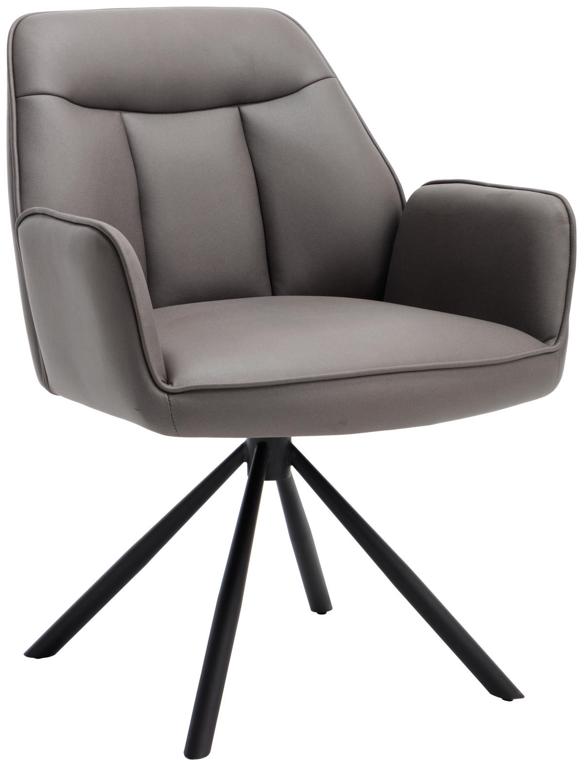 ARMLEHNSTUHL  Sitzfläche 360° drehbar, automatische Rückholfunktion Mikrofaser  - Anthrazit/Schwarz, MODERN, Textil/Metall (70/88,5/68cm) - Livetastic