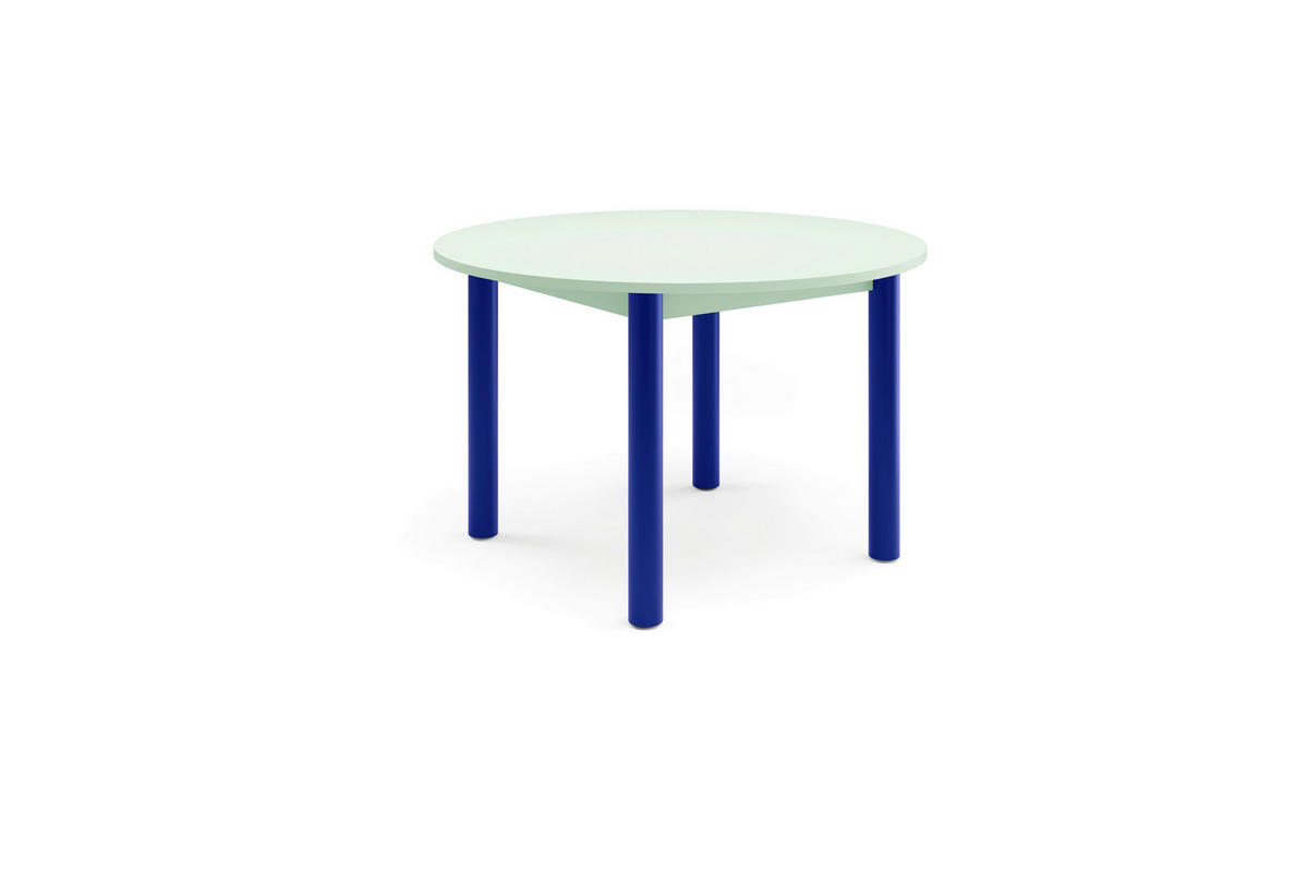 ESSTISCH in Metall, Holzwerkstoff 120/120/76 cm  - Blau/Salbeigrün, Natur, Holzwerkstoff/Metall (120/120/76cm) - Tom Tailor