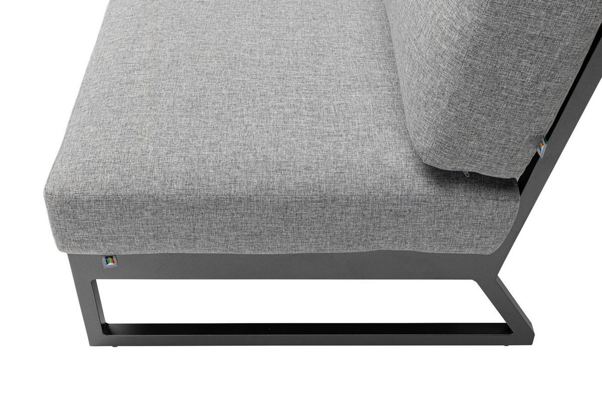 LOUNGEGARNITUR 218/218 cm Aluminium  - Anthrazit/Hellgrau, Basics, Textil/Metall (218/218cm) - Kettler