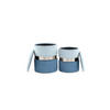 HOCKERSET in Blau, Hellblau  - Blau/Hellblau, Basics, Kunststoff/Textil (31,5/36/38/44cm) - Kayoom