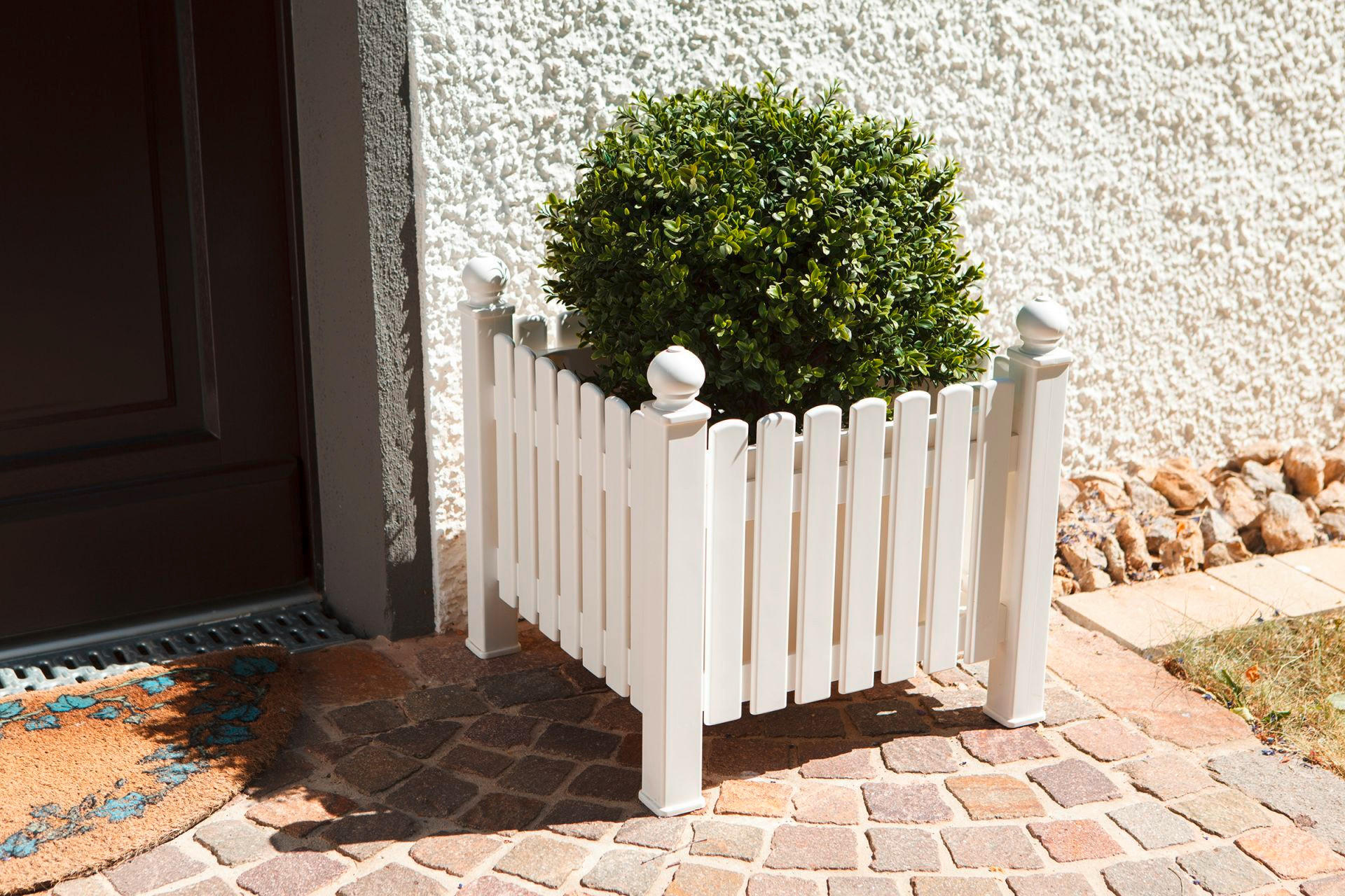 BLUMENKASTEN  - Weiß, Basics, Kunststoff (48/48/48cm) - Modante
