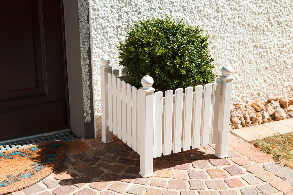 BLUMENKASTEN  - Weiß, Basics, Kunststoff (48/48/48cm) - Modante