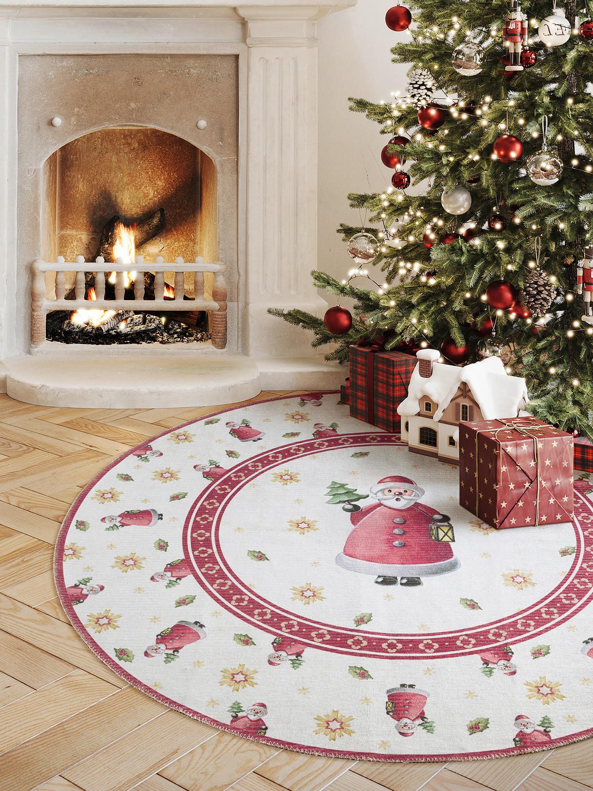 FLACHWEBETEPPICH 160 cm Toy's Delight Limited Edition Creme, Rot rund  - Rot/Creme, MODERN, Kunststoff/Textil (160cm) - Villeroy & Boch