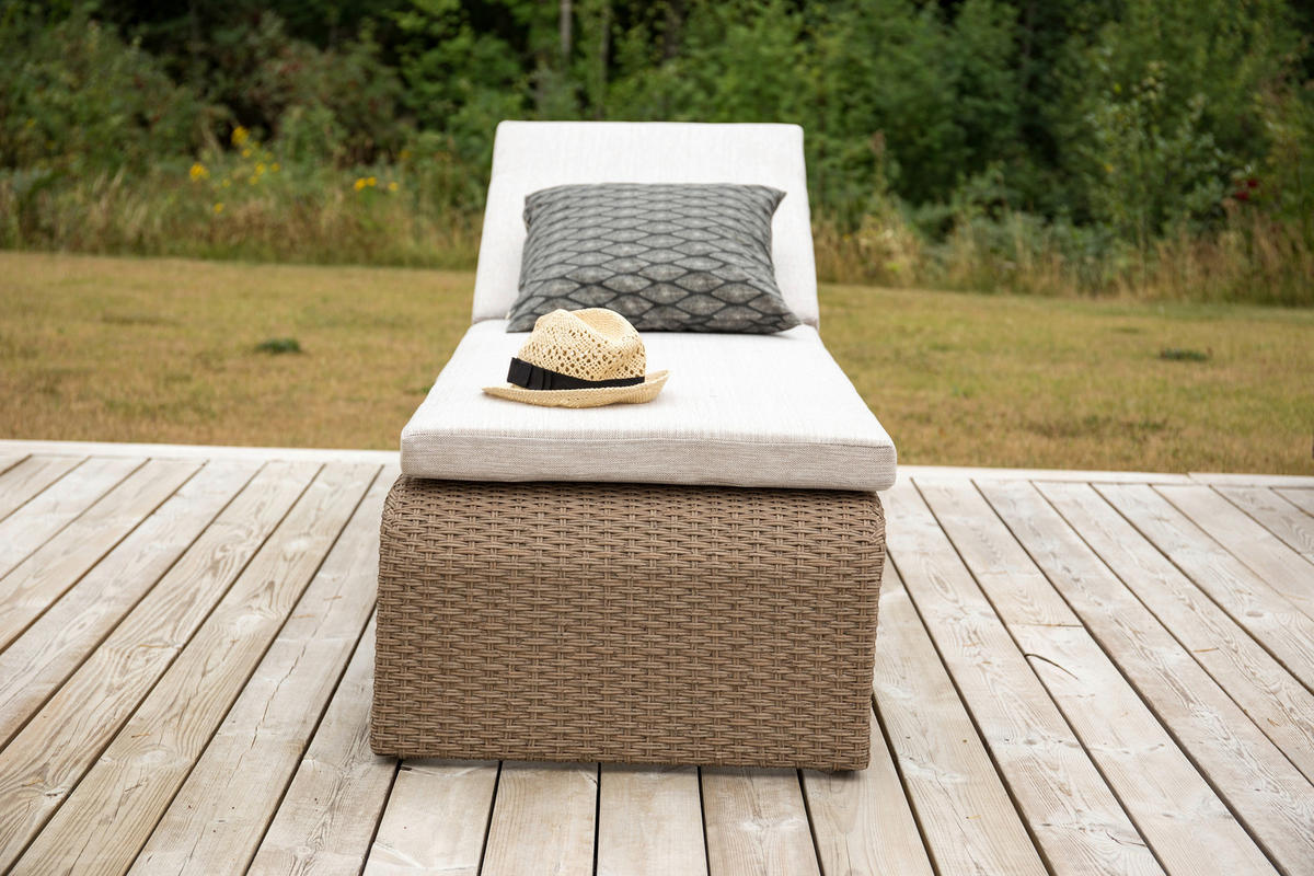 SONNENLIEGE 60/32/196 cm  - Sandfarben/Hellbraun, KONVENTIONELL, Kunststoff/Textil (60/32/196cm) - Gardenson