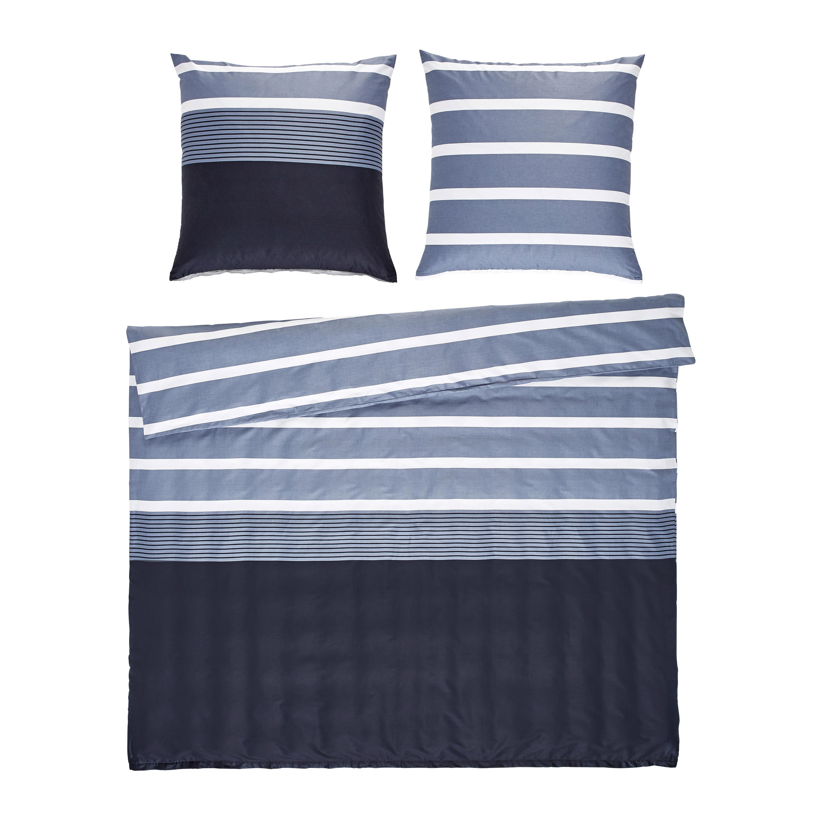 BETTWÄSCHE J.D. Makosatin 200/200 cm  - Silberfarben/Schwarz, Basics, Textil (200/200cm) - Janine