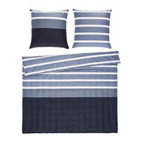 BETTWÄSCHE J.D. Makosatin 200/200 cm  - Silberfarben/Schwarz, Basics, Textil (200/200cm) - Janine