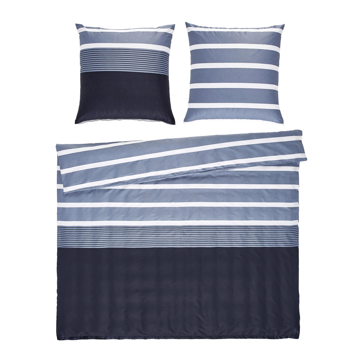 BETTWÄSCHE J.D. Makosatin 200/200 cm  - Silberfarben/Schwarz, Basics, Textil (200/200cm) - Janine