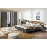 DREHTÜRENSCHRANK 181/210/54 cm 4-türig Grau, Eiche Artisan  - Alufarben/Eiche Artisan, MODERN, Holzwerkstoff/Metall (181/210/54cm) - Rauch Möbel
