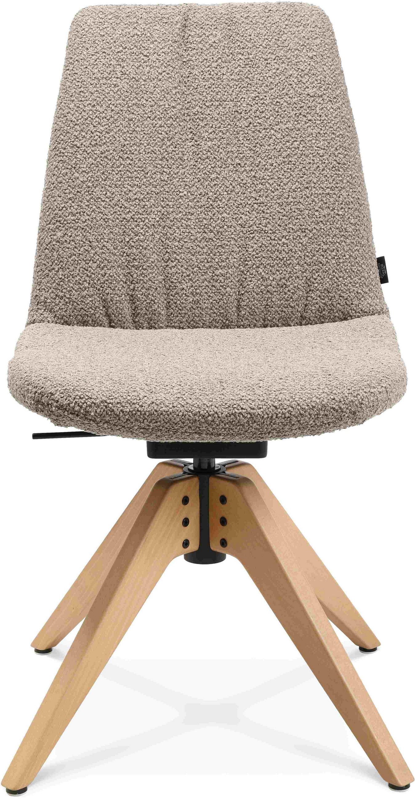 STUHL Flachgewebe Eichefarben, Ecru Buche Hartholz - Ecru/Eichefarben, Design, Holz/Textil (46/82,5-85,25/55cm) - Johann Jakob