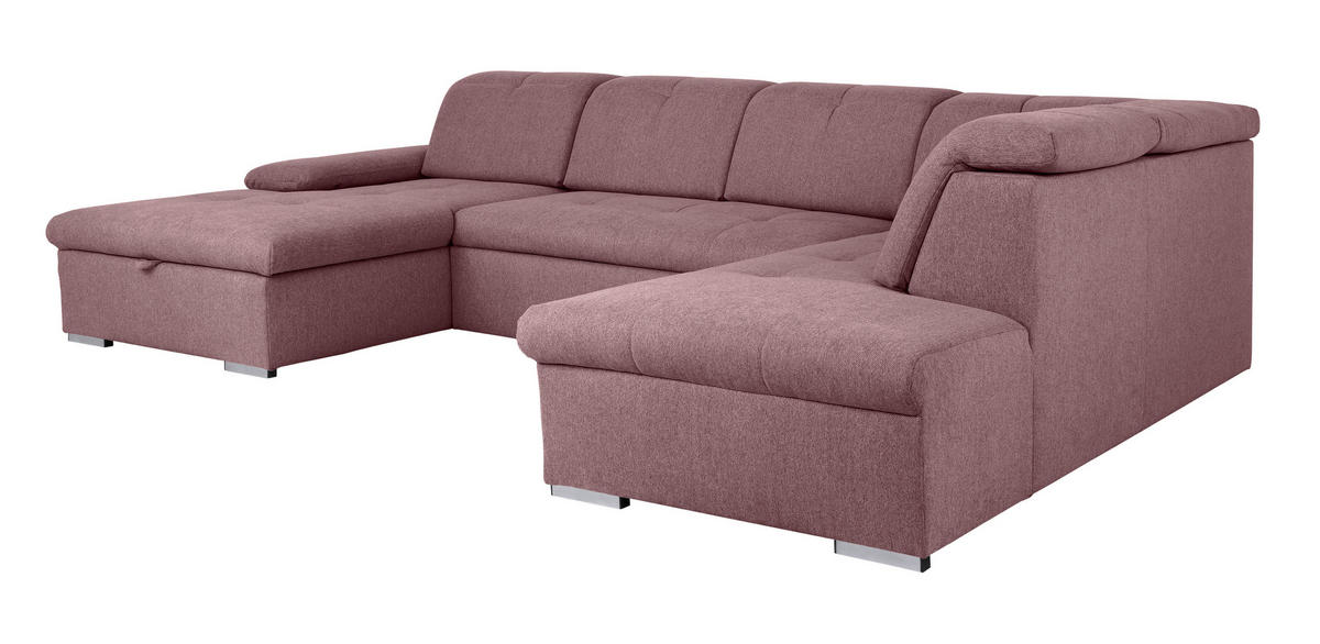 WOHNLANDSCHAFT in Beere  - Beere/Grau, Design, Textil/Metall (173/328/215cm) - MID.YOU