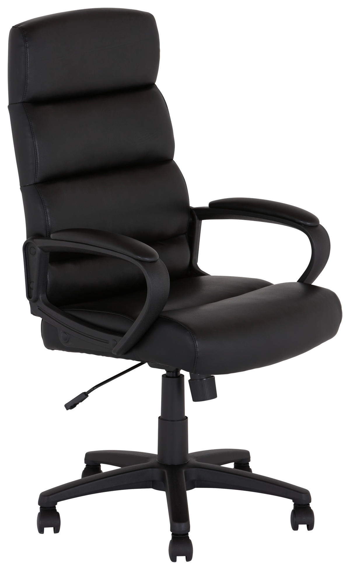 VRTLJIVI STOL tekstil, umetna masa, kovina črna  - črna, Moderno, kovina/umetna masa (61/105-113/66cm) - MID.YOU