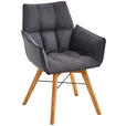 ARMLEHNSTUHL in Holz, Textil Schwarz, Eichefarben  - Eichefarben/Schwarz, Design, Holz/Textil (61/87/63cm) - Waldwelt