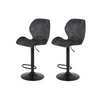 BARHOCKER in Metall, Textil Anthrazit  - Anthrazit/Schwarz, MODERN, Textil/Metall (42/96-117/51cm) - MID.YOU