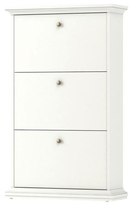 SKOSKÅP 77,8/127,8/27,45 cm  - vit/mässingsfärgad, Design, metall/trämaterial (77,8/127,8/27,45cm) - Best Price