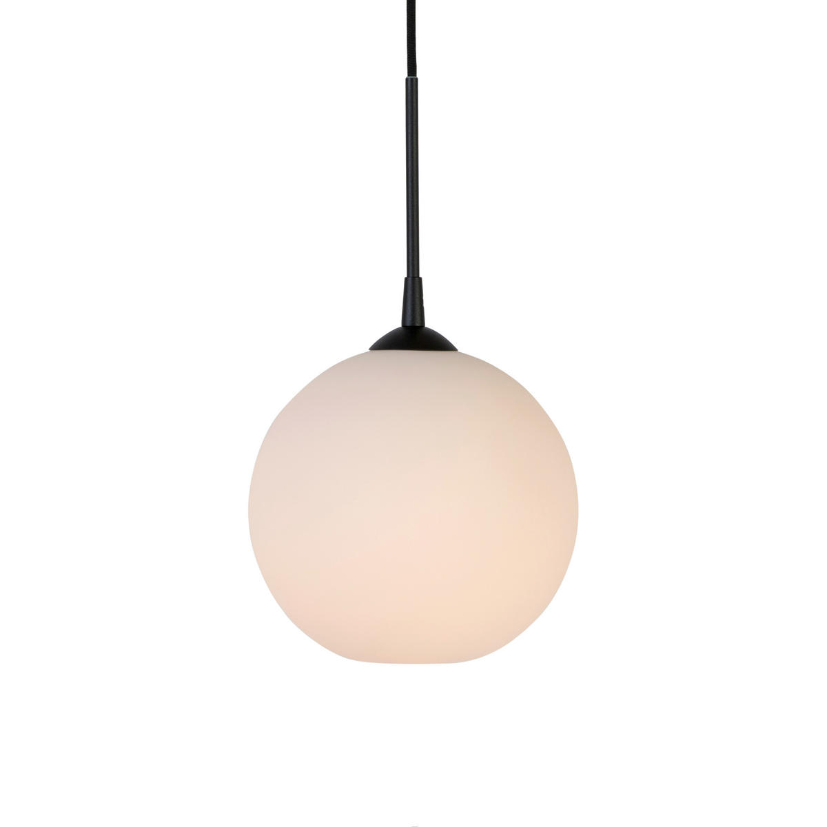 HÄNGELEUCHTE 25/24,1 cm  - Opal/Schwarz, KONVENTIONELL, Glas/Metall (25/24,1cm) - Belid