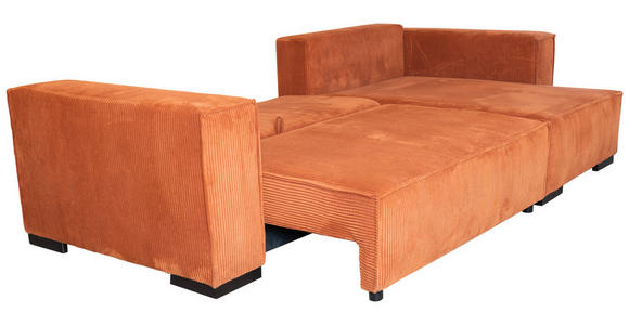 ECKSOFA in Cord Terracotta - Terracotta/Braun, KONVENTIONELL, Holz/Textil (230/190cm) - Carryhome