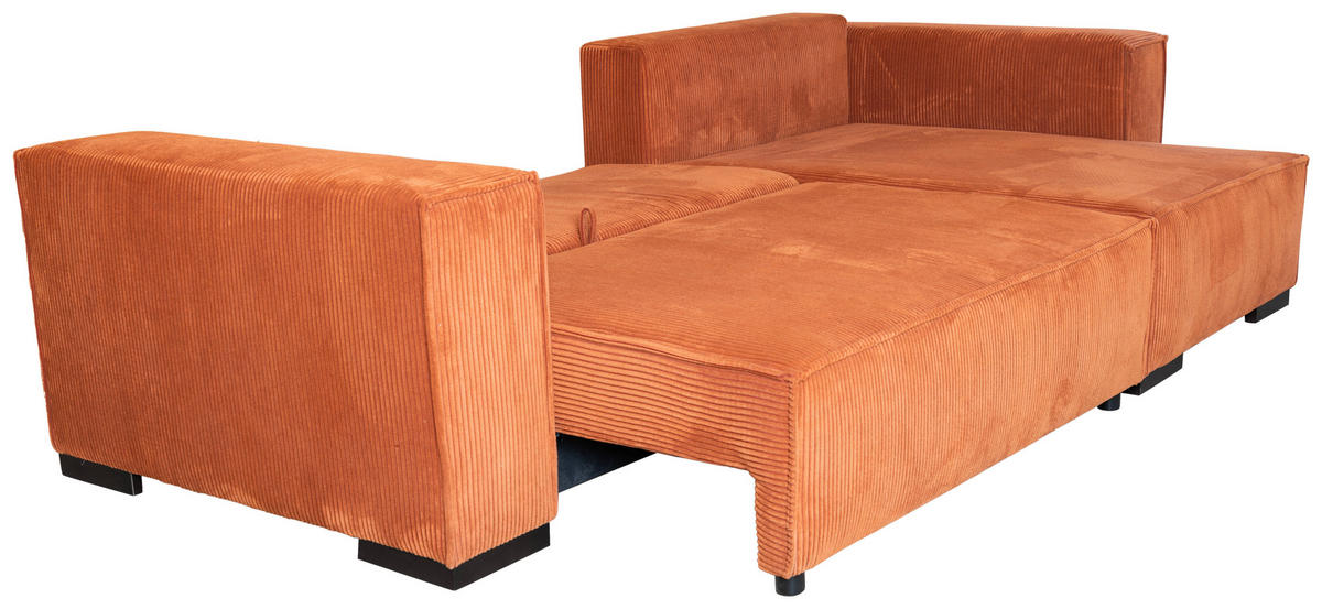 ECKSOFA in Cord Terracotta  - Terracotta/Braun, KONVENTIONELL, Holz/Textil (230/190cm) - Carryhome
