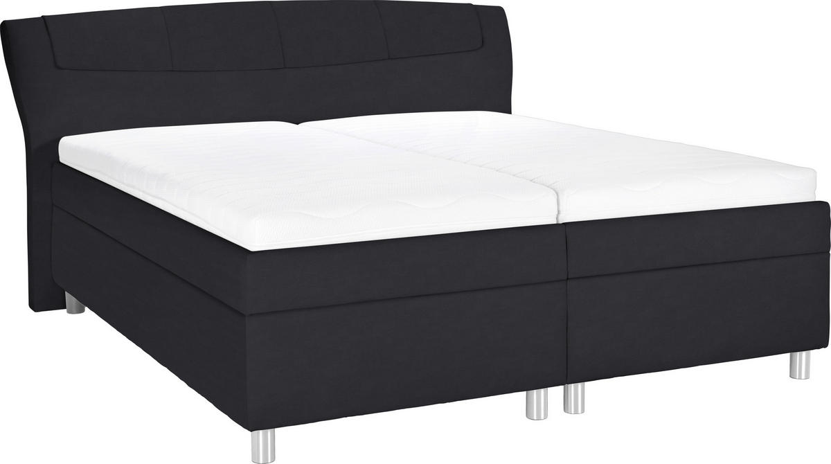 POLSTERBETT Matratze, gepolstertes Kopfteil, Lattenrost, Bettkasten, motorische Verstellbarkeit 180/200 cm  in Schwarz  - Silberfarben/Schwarz, KONVENTIONELL, Holz/Textil (180/200cm) - Esposa