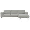 SOFFA i bouclé greige  - greige/svart, Klassisk, metall/trä (397/213cm) - Pure Home Comfort