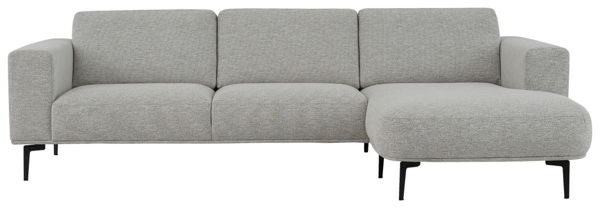 SOFFA i bouclé greige  - greige/svart, Klassisk, metall/trä (397/213cm) - Pure Home Comfort