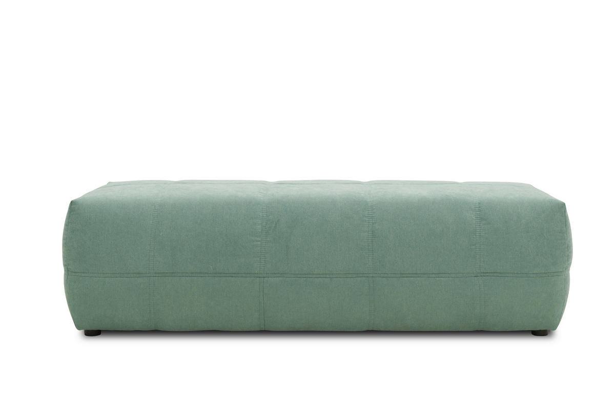 HOCKER Mikrofaser Mintgrün  - Schwarz/Mintgrün, Design, Kunststoff/Textil (150/60/40cm) - MID.YOU